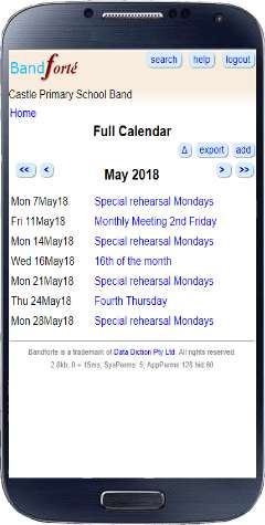 Calendar page